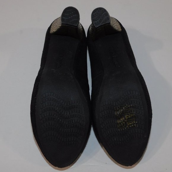 Hush Puppies Black sparkle Block platform Gold Scale Heels Shoe Womens 6.5 - Picture 9 of 10